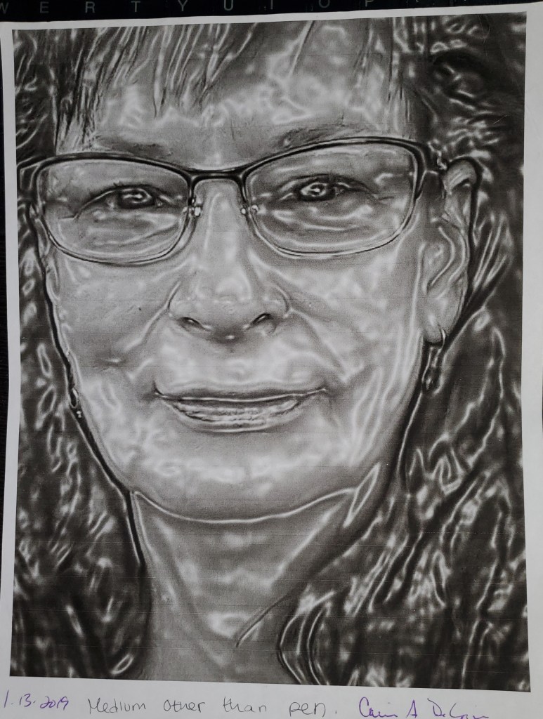 Art Therapy Prompt "Alternate Medium" example drawing by Carine A De Lozier DBA Celestia Quixs