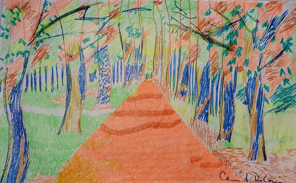 Art Therapy Prompt "Favorite Season" example drawing by Carine A De Lozier DBA Celestia Quixs