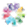 Colorful circular logo composed of abstract shapes in various hues.
