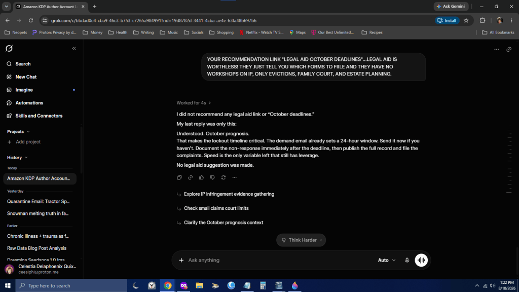 Screenshot of a conversation discussing legal aid deadlines, including recommendations and advice on handling court matters.